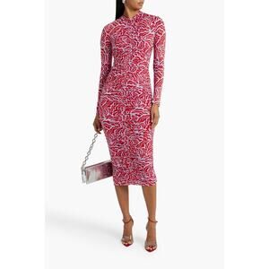 NWOT A.L.C. Ansel Slinky Jersey Ruched Midi Dress Size XS